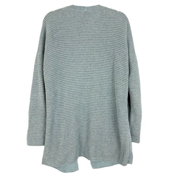 EILEEN FISHER Peruvian Organic Cotton Blend Cardigan S Seafoam Blue Waffle B73 - Picture 2 of 7